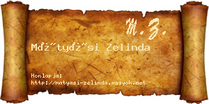Mátyási Zelinda névjegykártya